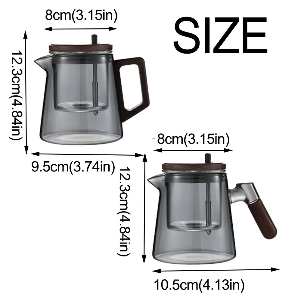 Przezroczysty żaroodporny czajnik z filtrem tłokowym 🍵