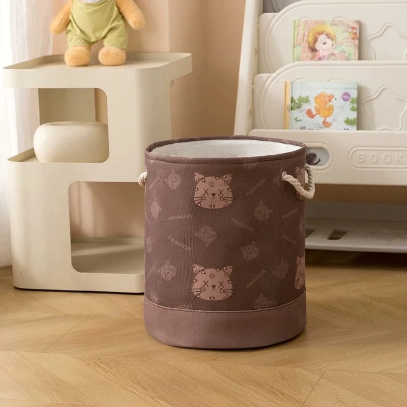 Składany płócienny kosz z nadrukiem kreskówkowym 🧺