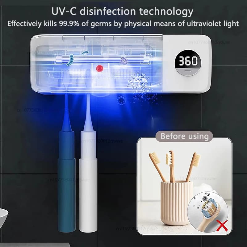 Naścienny Sterylizator UV z USB i Wyświetlaczem 🦷