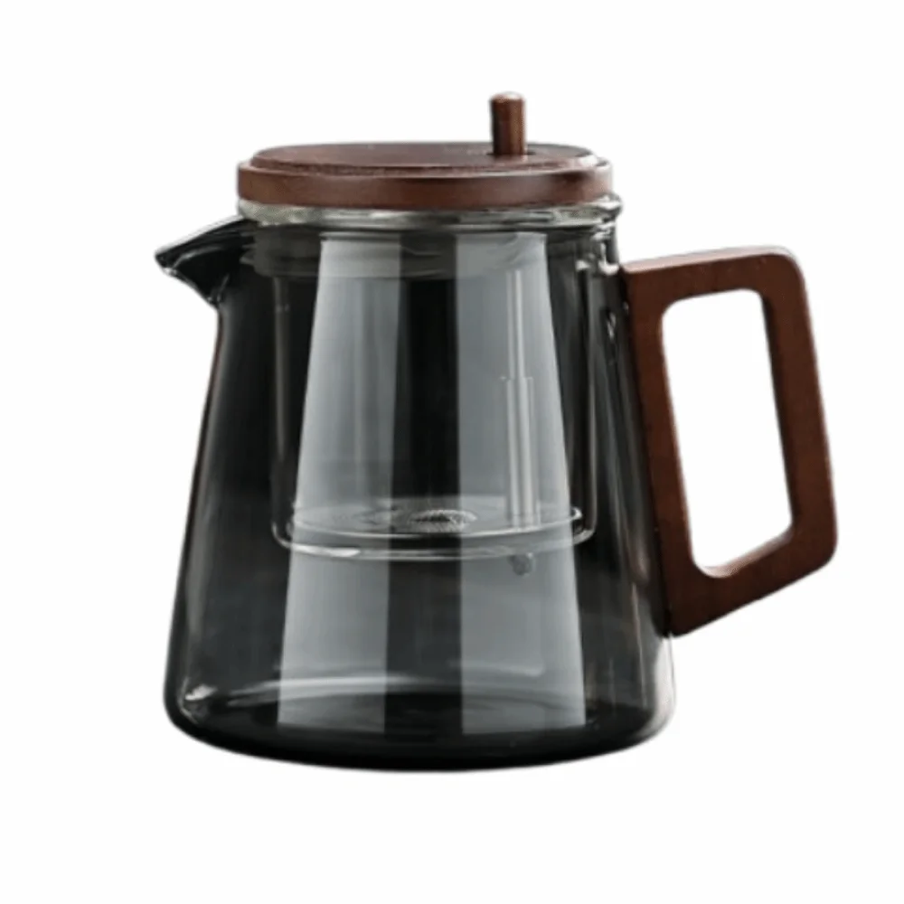Przezroczysty żaroodporny czajnik z filtrem tłokowym 🍵