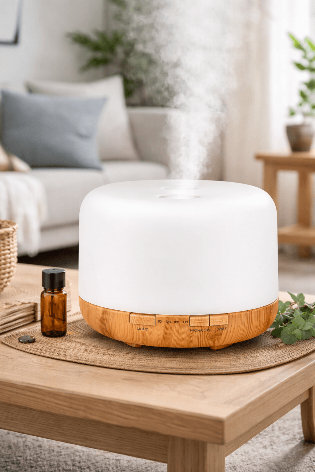 Ultradźwiękowy dyfuzor-nawilżacz 300/500ml z pilotem i podświetleniem 🌿